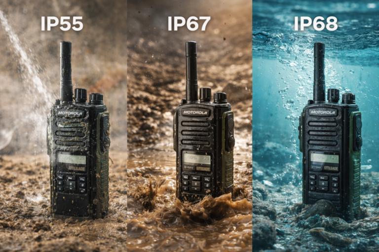 O que significa a classificação IP (IP55, IP67, IP68) nos rádios comunicadores e por que ela importa?